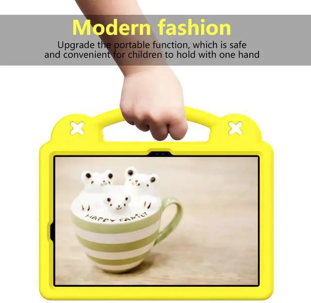 Alt view image 4 of 5 - YRH for Galaxy Tab S9 FE/S10 FE Case 10.9-inch, Kids EVA Boys Girls Cover with Stand Handle Dolls for Samsung S9 FE/S10 FE Tablet Case, Yellow