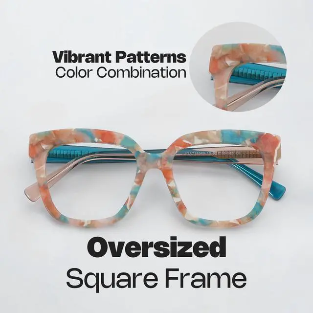 Alt view image 4 of 5 - Zeelool Blue Light Blocking Glasses for Woman, Fashion Glasses Frame Eyeglasses with Non-prescription Clear Lenses and Spring Hinge Nina ZJGA716969-10B