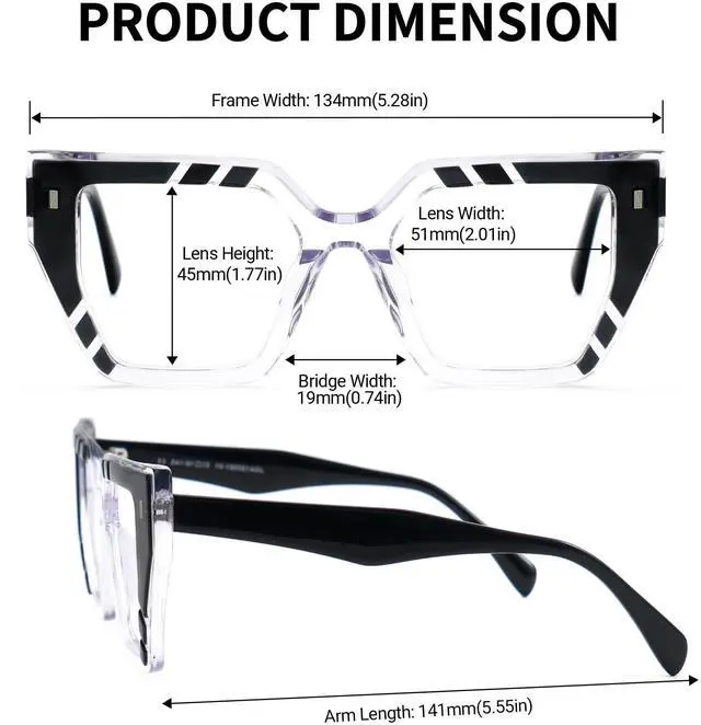 Alt view image 5 of 5 - Zeelool Classic Square Blue Light Blocking Glasses for Women ZJGA150591-01 Black-crystal