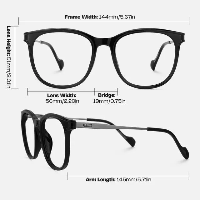 Alt view image 4 of 5 - Zeelool Blue Light Blocking Glasses for Woman, Round Fashion Fake Glasses Computer Eyeglasses Anti UV, Eyestrain and Glare with Non-prescription Clear Lenses ZJGX850090-01B