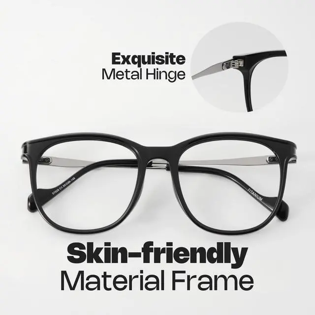 Alt view image 3 of 5 - Zeelool Blue Light Blocking Glasses for Woman, Round Fashion Fake Glasses Computer Eyeglasses Anti UV, Eyestrain and Glare with Non-prescription Clear Lenses ZJGX850090-01B