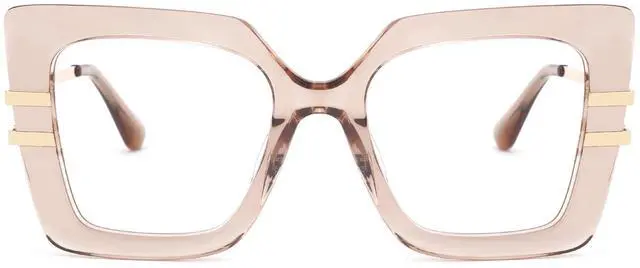 Main image of Zeelool Oversized Square Blue Light Blocking Glasses for Women ZJGX444789-03 Champagne