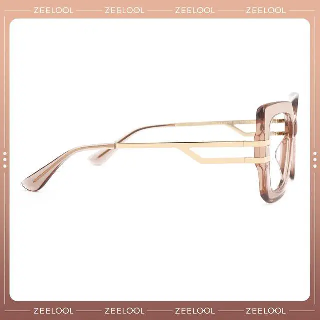 Alt view image 4 of 5 - Zeelool Oversized Square Blue Light Blocking Glasses for Women ZJGX444789-03 Champagne