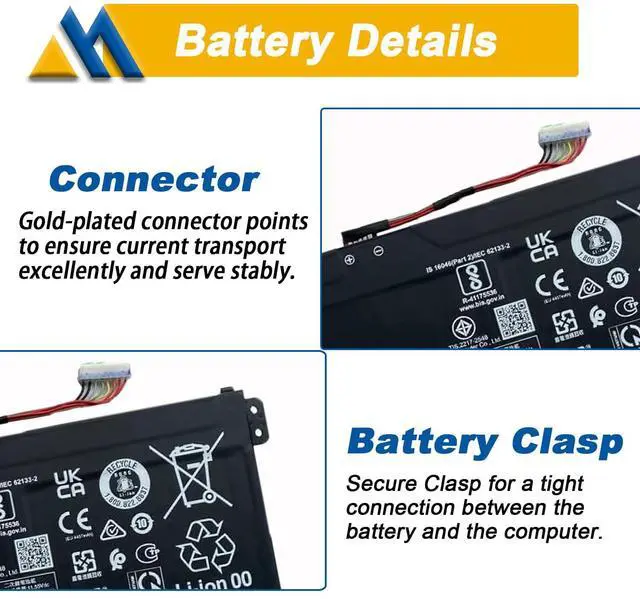 Alt view image 4 of 5 - Mobik AP20CBL Laptop Battery Replacement for Acer Aspire 5 A515-45 A515-46 A515-56 A515-56T A515-56G Aspire 7 A715-43G Swift 3 SF314-43 SF314-511 Vero AV15-51 TravelMate Spin B3 B311RNA-32