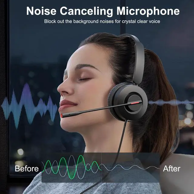 Alt view image 2 of 5 - MAIRDI USB Headset with Microphone, 7.1 Surround Sound, USB-A/Type C/3.5mm 3-in-1 Wired Headset with Mic Noise Cancelling & Mute, Computer Headphone for Laptop Home Work Office CallCenter Teams Zoom