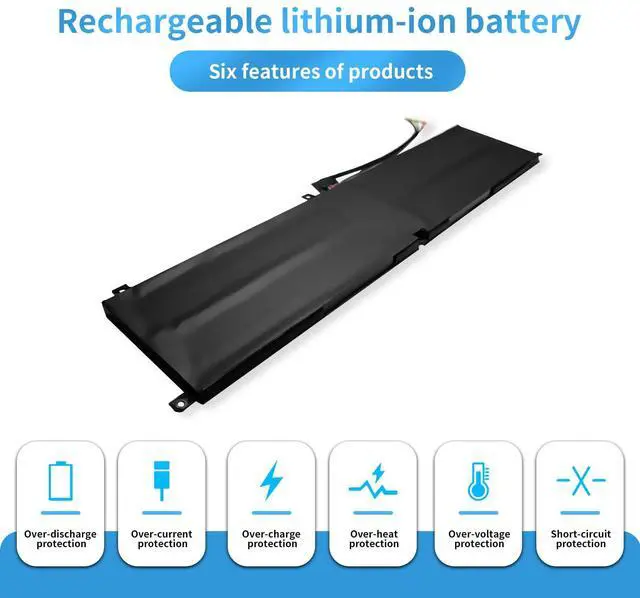 Alt view image 4 of 5 - BTY-M6L Laptop Battery Replacement for MSI GS65 Stealth Thin 8RF 8RE 9RE PS42 8RB P65 Creator 8RD 8RE MS-16Q2 MS-16Q3 PS63 Modern 8RC GS75 8SG Series(15.2V 5380mAh 80.25Wh)
