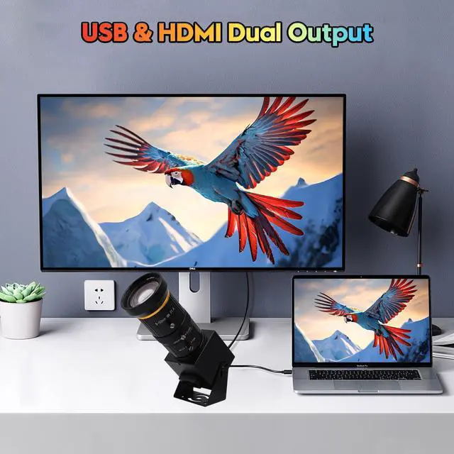 Alt view image 4 of 5 - SVPRO HDMI USB Camera 4K 60fps USB3.0 Streaming Webcam with Zoom 5-50mm Telephoto Lens,10X Optical Zoom Industrial Microscope Camera H.264 Video Camera for Computer,Raspberry Pi,Monitor