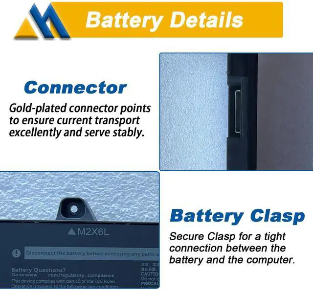 Alt view image 4 of 5 - Mobik 93Wh X9FTM Laptop Battery Compatible with Dell Precision 7770 7670 7680 7780 Series Notebook 0X9FTM 965V4 0965V4 5JMD8 05JMD8 RCVVT 0NWDC0 0X26RT 11.55V 7650mAh
