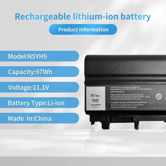 Alt view image 2 of 5 - Hubei VVONF N5YH9 0M7T5F 0K8HC 1N9C0 7W6K0 VV0NF F49WX NVWGM CXF66 WGCW6 Laptop Battery Replacement for Dell Latitude E5440 E5540 Series(11.1V 97Wh)