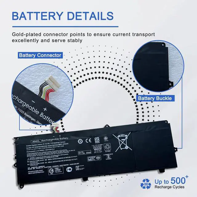 Alt view image 5 of 5 - JOTACT JI04XL HSTNN-UB7E Laptop Battery Compatible with Hp Elite X2 1012 G2 G2-1LV76EA Series 901247-885 901307-541 HSN-107C HSTNN-DB81 HSTNN-UB7E JI04047XL 7.7V 47.04Wh/6110mAh 4 cell