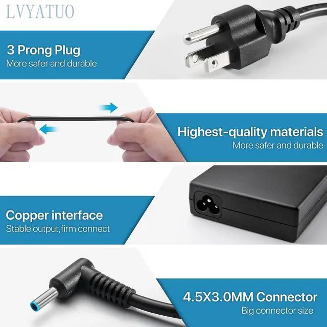 Alt view image 3 of 5 - 120W Charger Fit for HP USB-C G5 Dock Station 5TW10AA / 5TW10UT / 5TW10AA#ABB / 26D32AA Docking Station Power Cord, HP 710415-001 120W Adapter