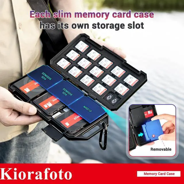 Alt view image 3 of 5 - Memory Card Case Carrier with 3 Individual Slim Credit Card Size Memory Card Holder for 36 SD SDXC SDHC & 74 TF MSD Cards,Water-Resistant Micro SD Card Organizer Achieve Easy Daily Carry & Storage
