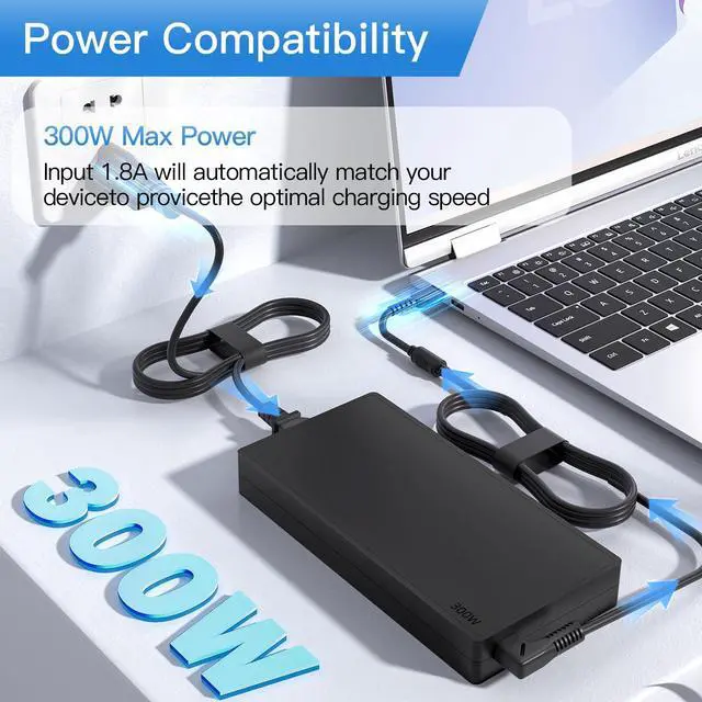 Alt view image 5 of 5 - 300W 20V 15A AC Charger Fit for Lenovo Legion 7 7i 5 5i Y720 Y740 Laptop Charger ADL300SLC3A ADL300SDC3A ThinkPad R7000P R9000P Y9000K 9000K Laptop Power Adapter Supply Cord