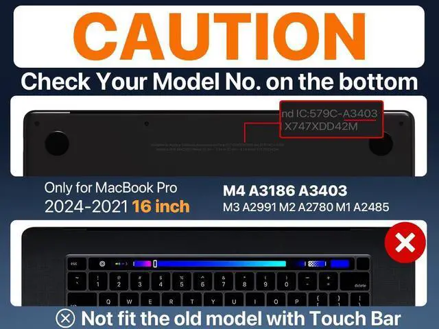 Alt view image 4 of 5 - Soonjet for MacBook Pro 16 inch Case M4 2024-2021 M3 M2 M1 Pro/Max [100% Clear, Refined Black] Protective Hard Shell Case Laptop Cover - Crystal Black