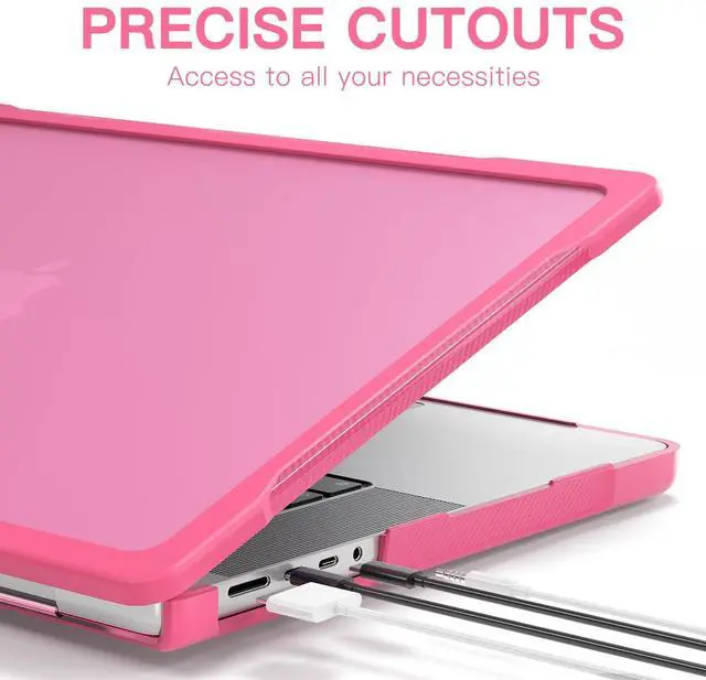 Alt view image 5 of 5 - Teryeefi for MacBook Pro 14 inch Case 2025 2024-2021 M4 M3 M2 M1 Pro/Max [Heavy Duty] & [Durable] & [Shockproof] A3401 A3112 A2992 A2918 A2779 A2442 Model with Keyboard Cover+Type C Adapter, Rose