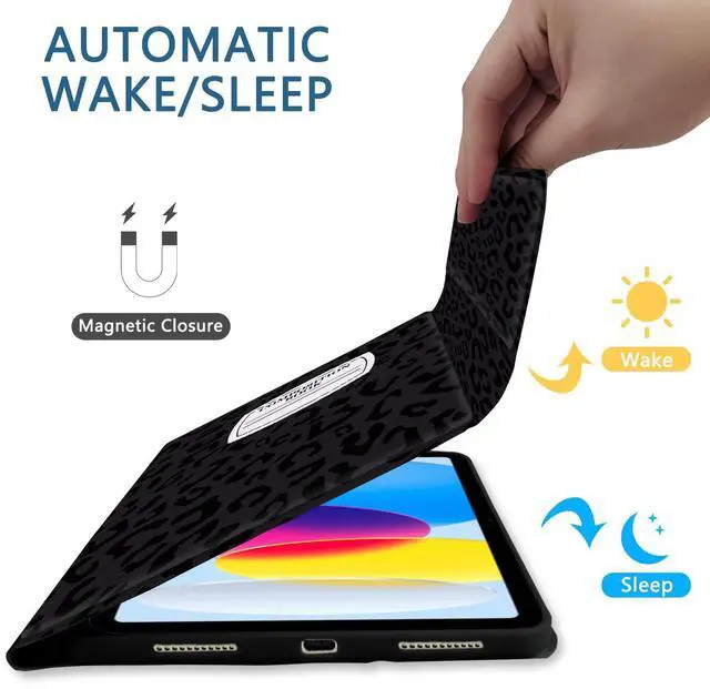 Alt view image 5 of 5 - TopPerfekt for Bluetooth Keyboard iPad 10th Gen 10.9 inch (2022) case iPad (A16) 11th/ 10th Gen Case 11'' (2025) with 7-Color Backlights, Pencil Holder, Detachable, Rechargeable-noteLeopard Black