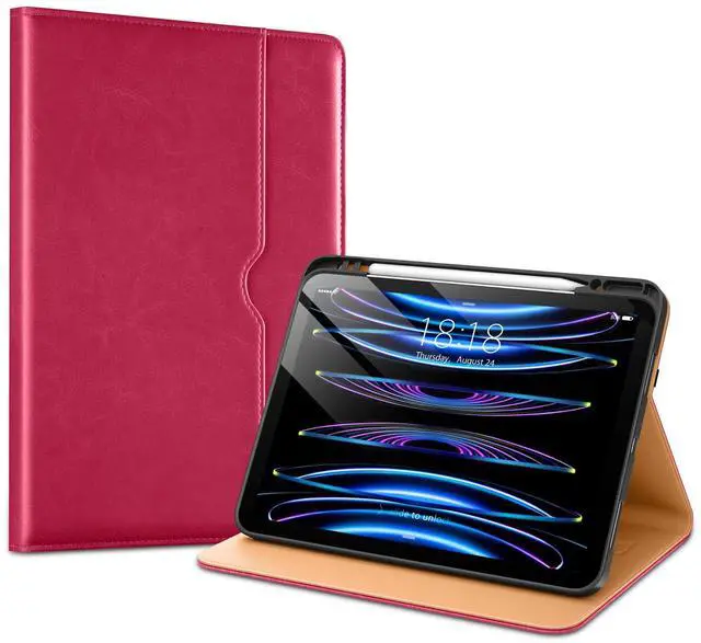 Main image of VIKESI Case for iPad Air 13 inch (M3) 2025 / (M2) 2024,Premium Leather Folio,Apple Pencil Holder,Auto Sleep/Wake,Stand Cover - Peach