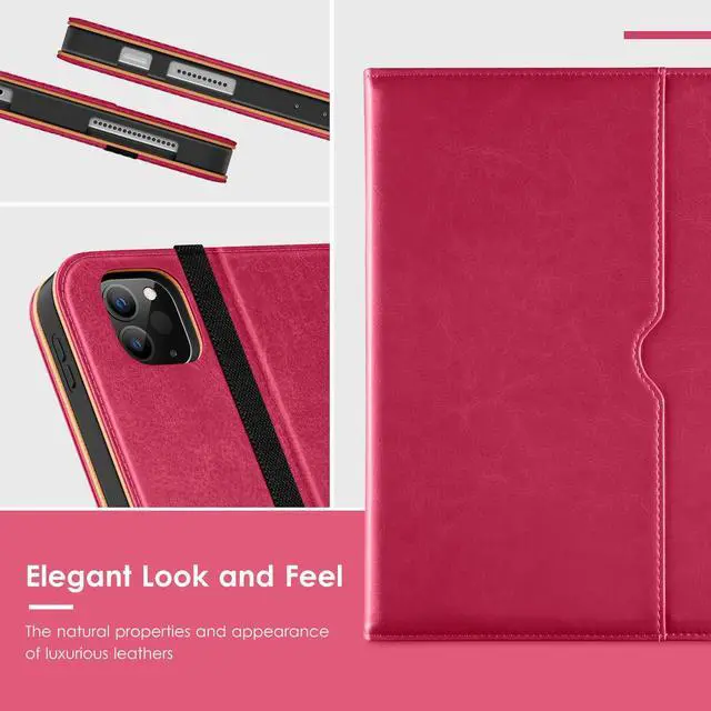 Alt view image 5 of 5 - VIKESI Case for iPad Air 13 inch (M3) 2025 / (M2) 2024,Premium Leather Folio,Apple Pencil Holder,Auto Sleep/Wake,Stand Cover - Peach