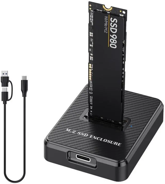 Main image of NVMe & SATA M.2 Reader/Writer, M.2 SSD to USB-A/C Reader Adapter Compatible with (M Key, B+M Key) NVMe and SATA NGFF SSD Dock, Size for 2280 2260 2242 2230 Portable Plastic Enclosure