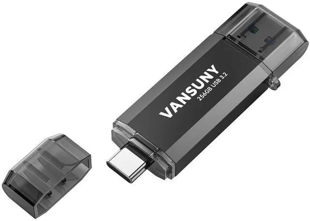 Main image of Vansuny 256GB Type C Flash Drive Upgraded 450MB/s USB 3.2 High Speed Flash Drive 2 in 1 OTG USB A + Type C Dual Thumb Drive with Keychain for Android