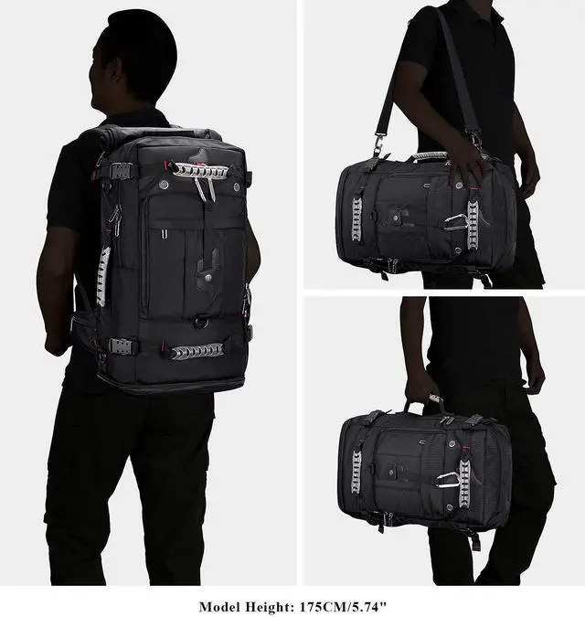 Alt view image 2 of 5 - WITZMAN Travel Backpack for Men Convertible Duffle Luggage Bag fit 18 Inch Laptop Carry On Bags for Airplane and Messenger Bag Shoulder Bag with 15.6 inch Laptop and Crossbody Bags Lightweight