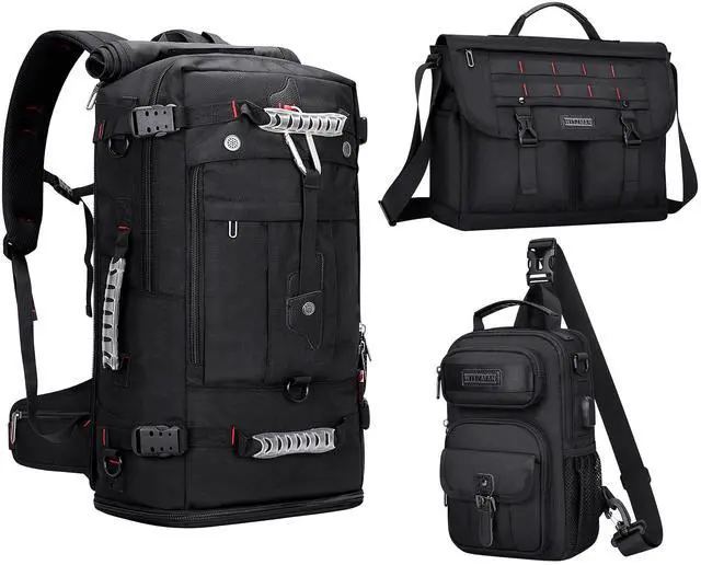 Main image of WITZMAN Travel Backpack for Men Convertible Duffle Luggage Bag fit 18 Inch Laptop Carry On Bags for Airplane and Messenger Bag Shoulder Bag with 15.6 inch Laptop and Crossbody Bags Lightweight