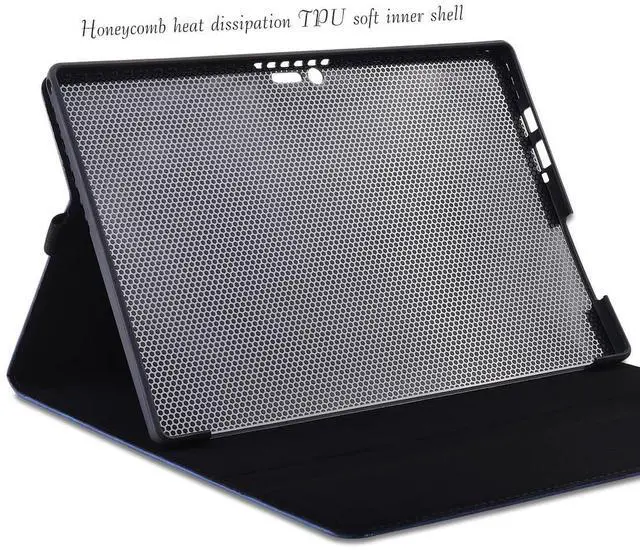 Alt view image 5 of 5 - Protective Case for Microsoft Surface Pro 3 Model 1631 Compatible with Keyboard Cover Ultral Thin & Light Heat Dissipation Design (Black Marble)