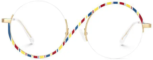 Main image of Zeelool Blue Light Glasses for Women Chic Semi-rimless Round Eyeglasses Stylish Metal Elphaba Cosplay Eyewear Glasses JGM171265-10B