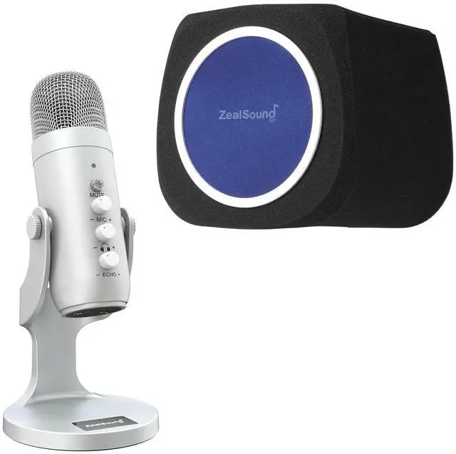 Main image of ZealSound USB Microphone k66s and ws18b Pop Filter Bundle