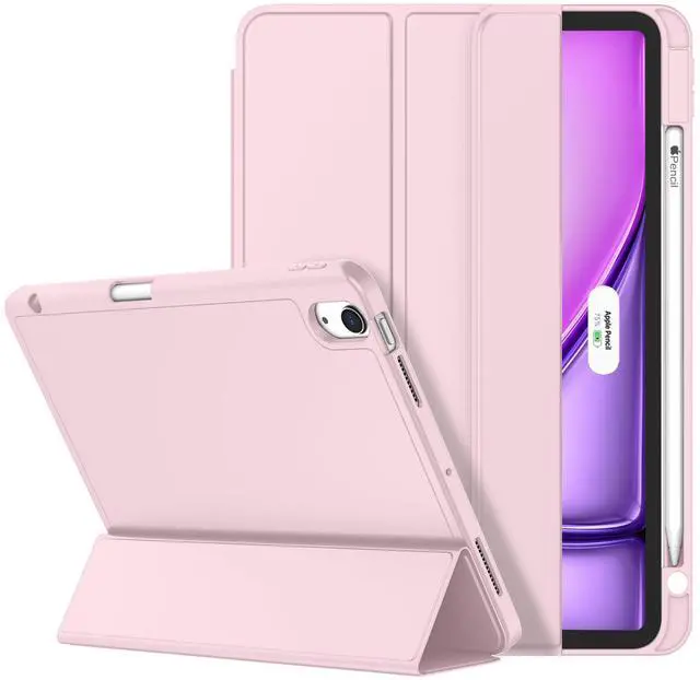 Main image of ZryXal iPad Air 11 Inch Case M3 2025 / M2 2024, iPad Air Case 5th Generation/4th Generation 2022/2020 10.9 Inch [Support Touch ID and Auto Wake/Sleep](New Pink)