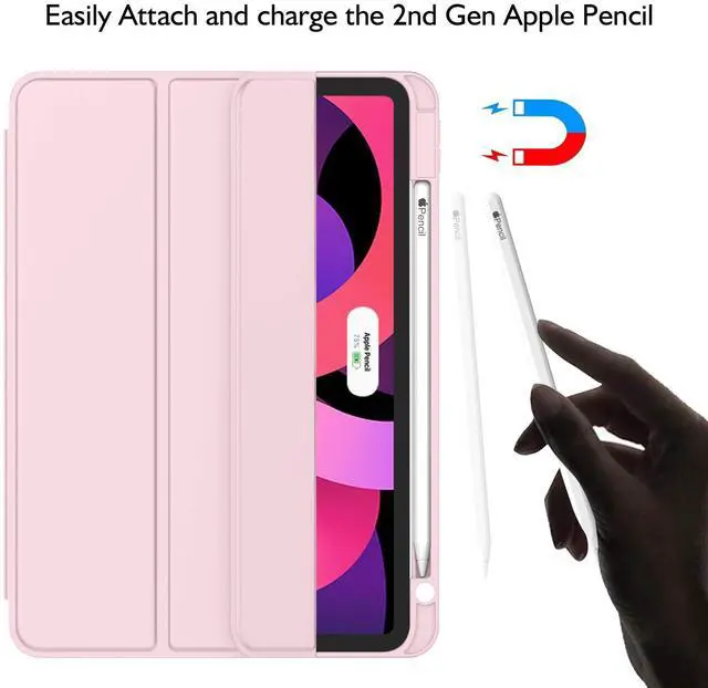 Alt view image 2 of 5 - ZryXal iPad Air 11 Inch Case M3 2025 / M2 2024, iPad Air Case 5th Generation/4th Generation 2022/2020 10.9 Inch [Support Touch ID and Auto Wake/Sleep](New Pink)