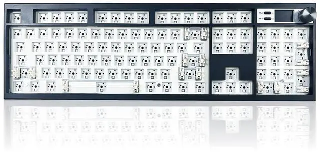 Main image of ZUOYA GMK104 Full Size Mechanical Keyboard Kit with Screen&Knob,VIA Programmable HotSwap Wireless BT5.0/2.4G/Type-C Gasket Mounted PCB Custom Barebones DIY Kit RGB Gaming Keyboard(Black)