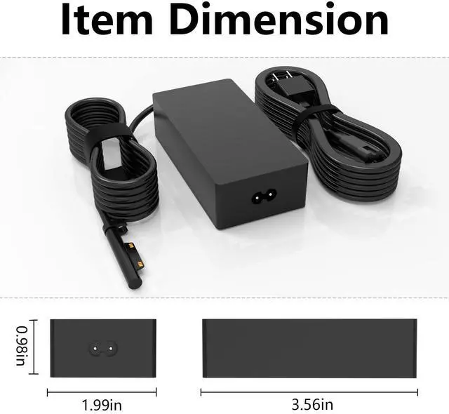 Alt view image 4 of 5 - 65W Charger Fit for Microsoft Surface Pro 6 5 4 X Laptop Adapter Power
