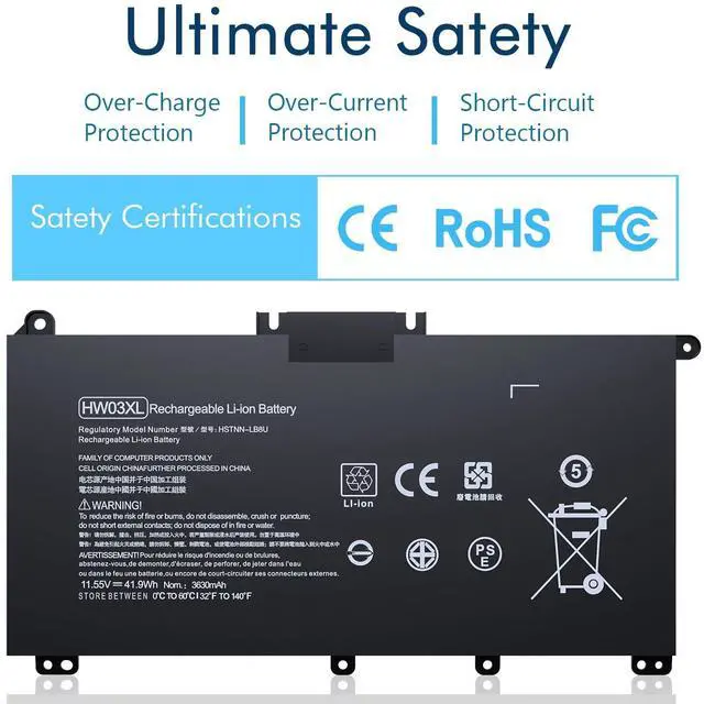 Alt view image 3 of 5 - BRTONG HSTNN-LB8U HW03XL Battery Replacement for HP Pavilion 15-EH 15-EG 15-eg0073cl 15-eg0048nr 15-eg0053cl 15-eg1025cl 15-eg1053cl 15-eg1073cl Series HSTNN-IB90 TPN-C131 L97300-005 HSTNN-OB2A