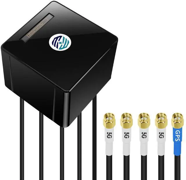 Main image of Maswell Cellular Antenna 600MHz~8.0GHz 4X4 MIMO 5G GNSS 4G 3G LTE WiFi6E UWB Screw Mount omnidirectional Antenna SMA Male Waterproof Outdoor Antenna with Medium gain, not for Signal Boosting