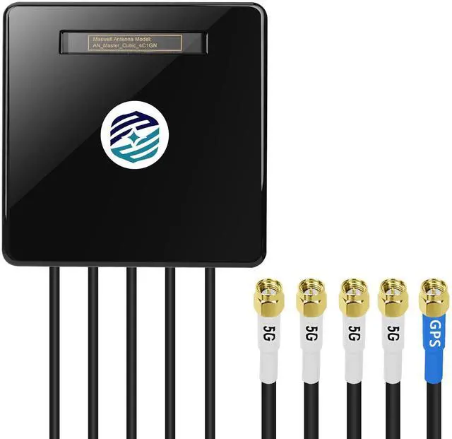 Alt view image 2 of 5 - Maswell Cellular Antenna 600MHz~8.0GHz 4X4 MIMO 5G GNSS 4G 3G LTE WiFi6E UWB Screw Mount omnidirectional Antenna SMA Male Waterproof Outdoor Antenna with Medium gain, not for Signal Boosting