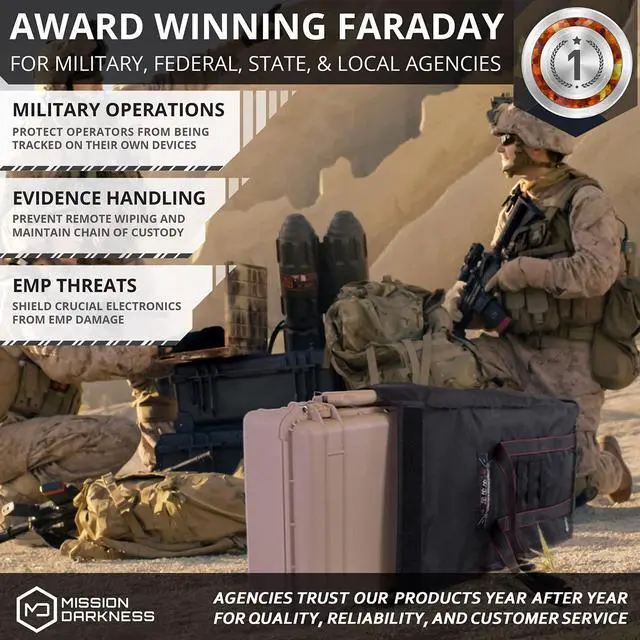 Alt view image 3 of 5 - Mission Darkness Dry Shield T10 Faraday Bag for Computer Towers & XL Electronics // Military-Grade RF Shielding Waterproof Case for Digital Forensics EMP CME Protection Preppers Personal Security