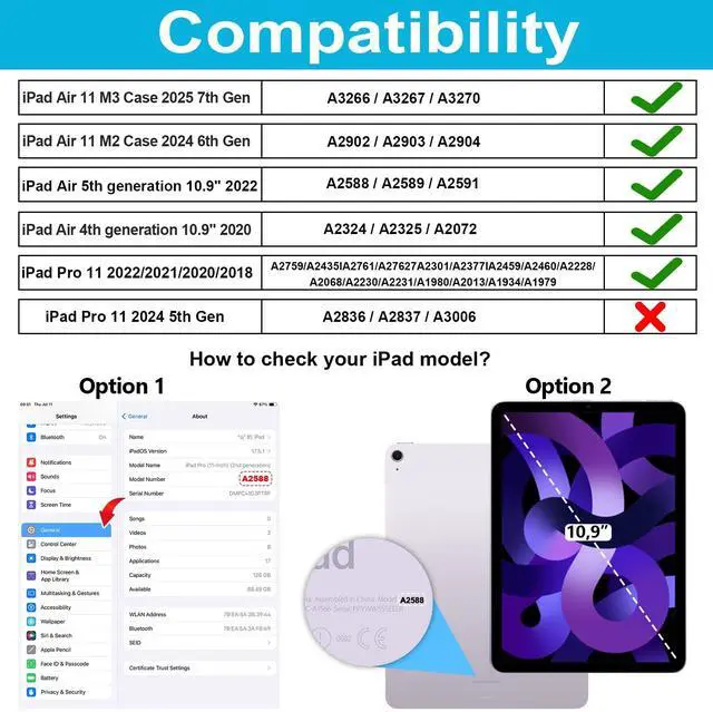 Alt view image 2 of 5 - Case for iPad Air 11 M3 2025 & M2 2024: Cover for iPad Air 5th & 4th Generation 10.9 Inch (2020/2022) with Screen Protector- Stand- Handle- Shoulder Strap- Pencil Holder- Purple