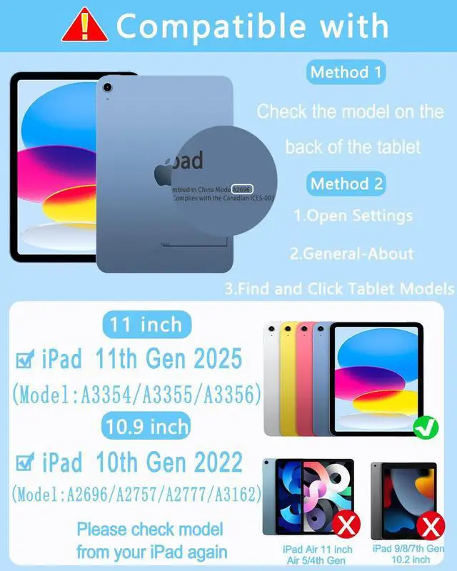 Alt view image 2 of 5 - EAMPANG Case with Keyboard for iPad A16 11th 10th Generation 11/10.9 inch,Rainbow Backlit Detachable Keypad Rotatable Magnetic Cover with Pencil Holder for iPad 11 2025 10 Gen 2022 Black