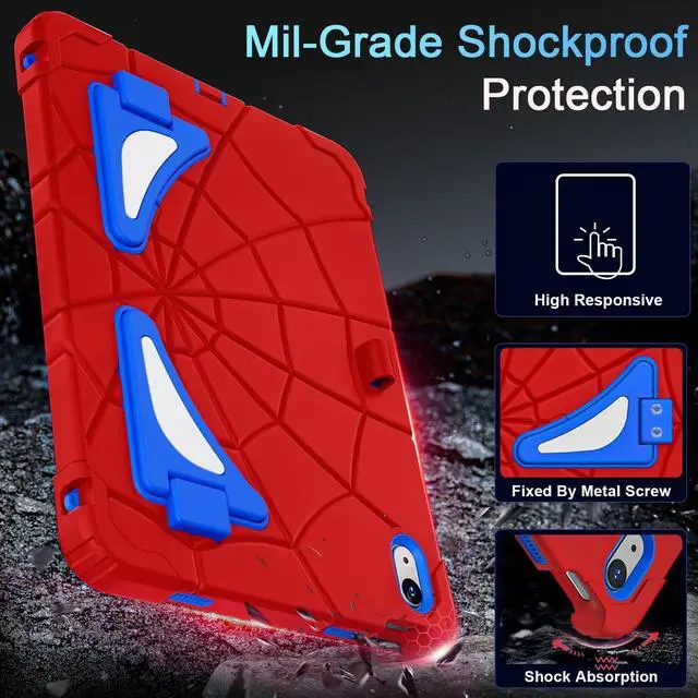 Alt view image 3 of 5 - Auizotl Case for iPad (A16) 11th/10th Generation 2025/2022,Kids Friendly iPad Case 10th Generation with Screen Protector Shoulder Strap Pencil Holder,Heavy Duty Shockproof for 10th Cover,Red Blue