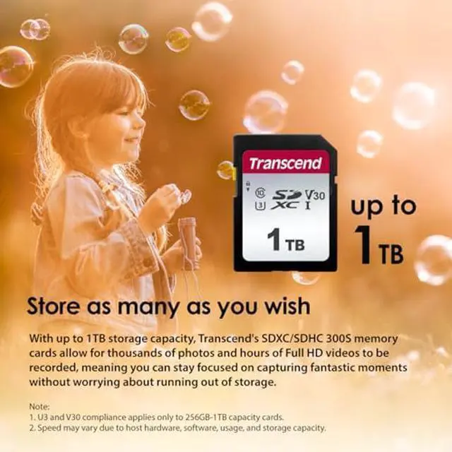 Alt view image 4 of 5 - Transcend 512GB SDXC Memory Card, Up to 100MB/s, UHS-I U3 V30, 4K UHD & Full HD, Class 10 High-Speed SD Card for Canon, Nikon, Sony, Pentax, Kodak, Olympus, Panasonic Digital Cameras