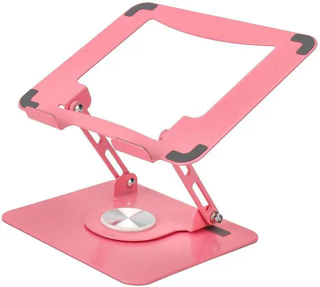 Alt view image 4 of 5 - Uncaged Ergonomics Swivel Laptop Stand for Desk, Adjustable Computer iPad Stand for Desk w/ 360 Rotation, Portable Laptop Holder for Home Office Ergonomic Supplies (Rose Gold)