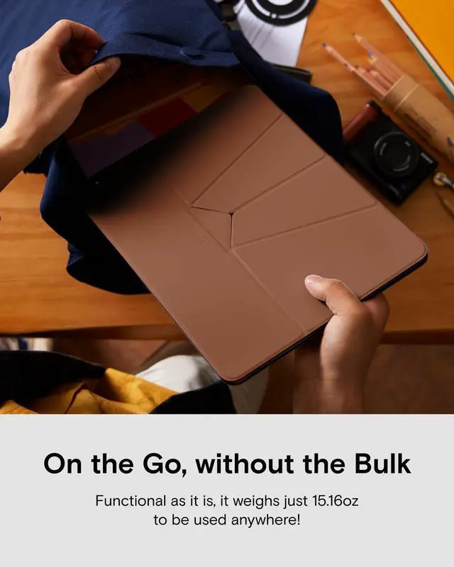 Alt view image 5 of 5 - MOFT Folio Case for iPad Air 13-inch M3/M2 (2025/2024) - Silm Stand Protective Case with Detachable Pencil Holder, Multi-Angle Viewing, MOVAS Leather Cover, Auto Sleep/Wake, Sienna Brown