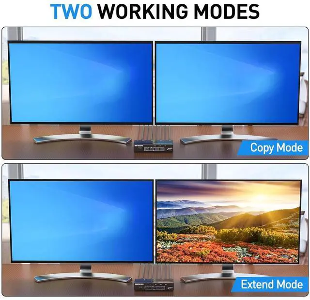 Alt view image 2 of 5 - KVM Switch 2 Monitors 3 Computers, Share 4 USB Ports, USB3.0 KVM Switch for Keyboard Mouse Printer Support 4K@60HZ, Dual Monitor Kvm Switcher Support Extended & Duplicate