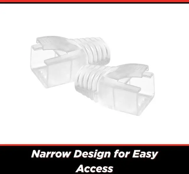 Alt view image 3 of 5 - Simply45 8.5mm Strain Reliefs Shielded External Ground for Pass-Through and Standard RJ45-100-Pieces, Clear Tint, Resealable Bag - S45-B003