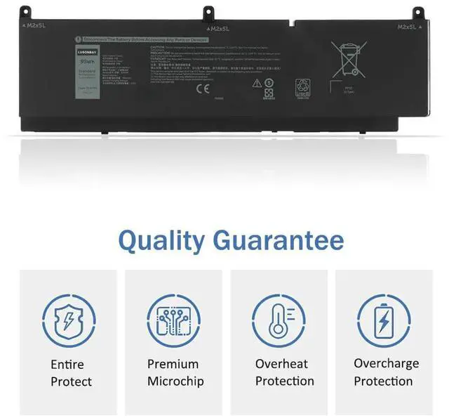 Alt view image 2 of 5 - PKWVM Laptop Battery Replacement for Dell Precision 550 7560 7750 7760 Mobile Workstation P44E P93F P44E001 P44E002 P93F001 P93F002 New Battery for C903V CR72X 17C06 0CR72X 0447VR 068N03 11.4V/95Wh