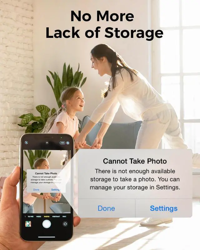Alt view image 4 of 5 - NEWQ Hard Drive for Phone & Computer: USB Flash Storage Device Photo Memory Stick for iPhone, iPad, MacBook Compatible with Apple iOS & Android Cellphone Backup Pictures, Videos, Etc (2, TB)