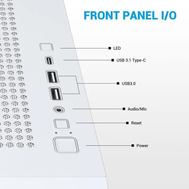 Alt view image 3 of 5 - SAMA Z60 Genuine Walnut Wood PC Case, ATX Mid Tower PC Case, Pre-Installed 4X 140mm ARGB PWM Fans, Supports 360mm Radiator on Top, Type-C Port, Mid Tower Computer Case-White