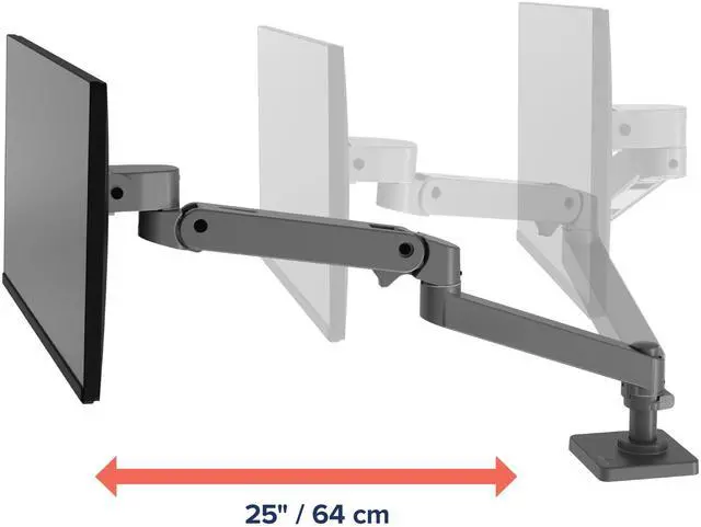 Alt view image 4 of 4 - Ergotron  Upgraded LX Pro Premium Monitor Arm, Single Monitor Desk Mount  fits Flat Curved Ultrawide Computer Monitors up to 34 Inches, 4 to 22 lbs, VESA 75x75mm or 100x100mm  Dark Grey