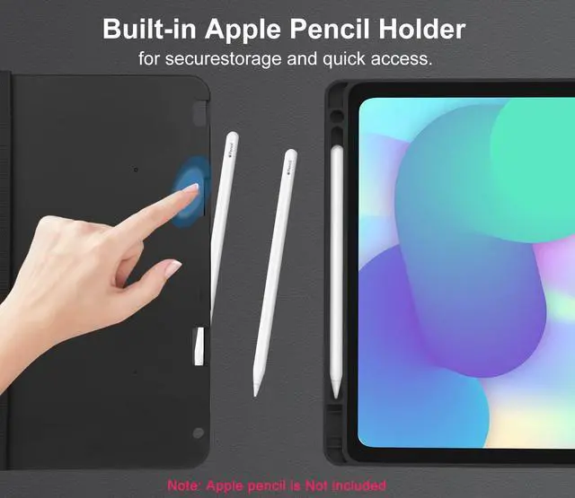 Alt view image 3 of 5 - YEHOBU Keyboard Case for iPad Air 13-inch (M3 2025, M2 2024) & iPad Pro 12.9-inch (6th/5th/4th/3rd Gen), 7 Colors Backlit, Magnetic Detachable Touchpad Keyboard, Smart Folio Cover with Pencil Holder
